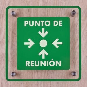 Letrero acrilico punto de reunión