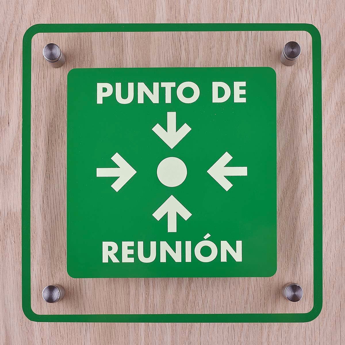 Letrero acrilico punto de reunión