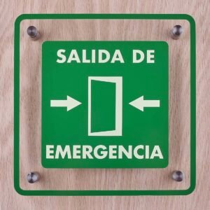 Letrero acrilico señaletica salida de emergencia