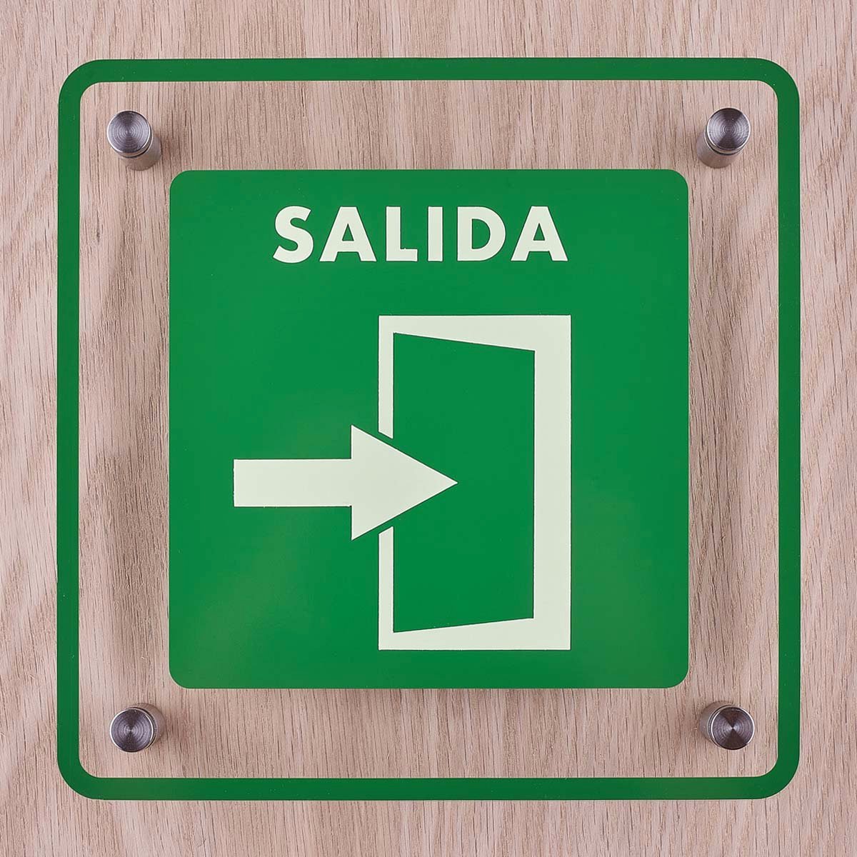 Letrero acrilico señaletica salida flecha derecha