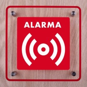 Letrero acrilico señaletica alarma