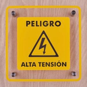 Letrero acrilico señaletica peligro alta tension