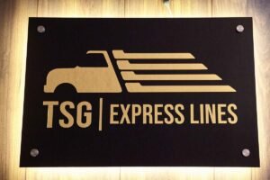 Letrero con iluminacion led luz calida