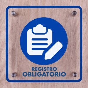 Letrero acrilico señaletica registro obligatorio