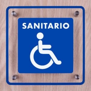 Letrero acrilico señaletica sanitario discapacitados
