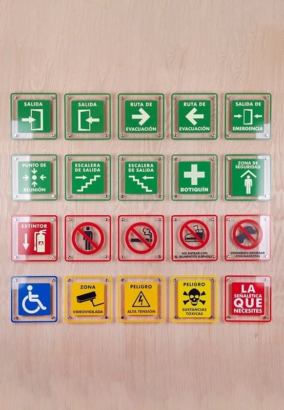 Letreros de señalética de protección civil completa